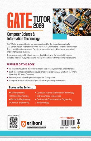 GATE Tutor Computer Science & Information Technology Exam 2026 | With Solved Papers 2025-23 & 5 Mock Tests by Shanti Kirupani Prachi Jain Amrita Mishra