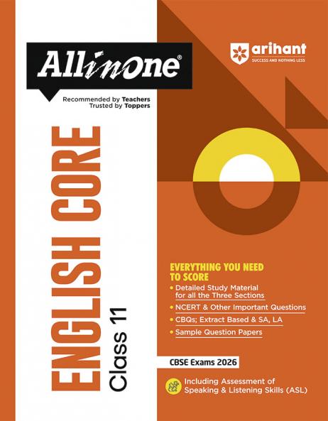 CBSE All in One English Core Class 11 Exam 2025-26 | NCERT & Other Questions, CBQs, Sample Papers | Including Assessment of Speaking & Listening Skills