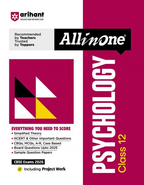 CBSE All in One Psychology Class 12 Exam 2025-26 | NCERT Ques. & Other Important Questions Sample Question Papers | Including Project Work