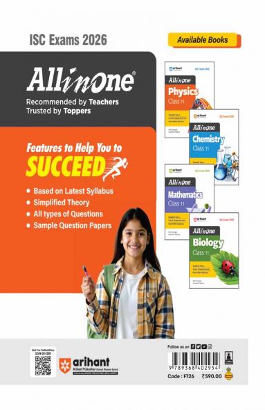 ISC All in One Physics Class 11 Exam 2026 | Simplified Theory In-Text & Chapter Exercises Exam Pattern Ques with Sample Question Papers