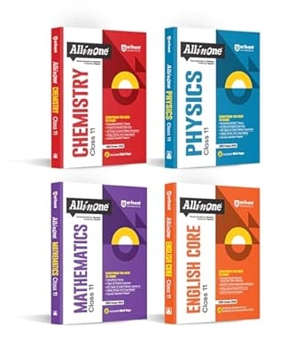 All In One Combo Class 11th Physics Chemistry Mathematics English Core for CBSE Exam 2025 (Set of 4 Books)