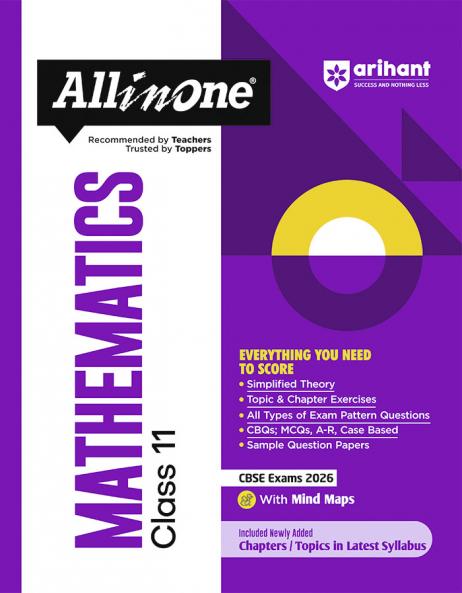 CBSE All in One Mathematics Class 11 Exam 2025-26 | CBQs MCQs A-R Case Based Sample Question Papers | Included Mind Maps