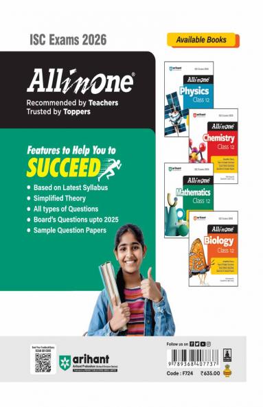 ISC All In One Mathematics Class 12 Exam 2026 | Topic & Chapter Exercises Exam Pattern Questions Specimen & Sample Papers With Boards Questions Upto 2025