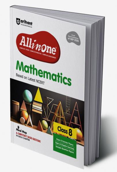 CBSE All in One Mathematics Class 8 Exam 2025-26 | Sample Question Papers, Mind Map & Competency Based Questions | Based on Latest NCERT