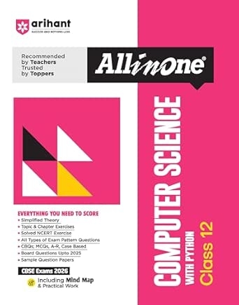CBSE All in One Computer Science with Python Class 12th Exam 2025-26 | Sample Question Papers | Including Mind Map & Practical Work