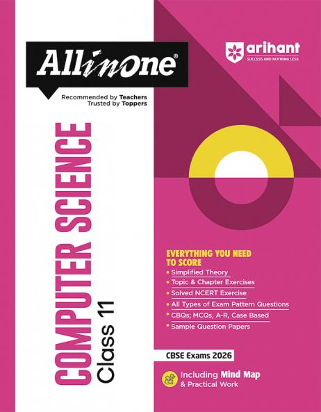 CBSE All in One Computer Science Class 11 Exam 2025-26 | CBQs MCQs A-R Case Based Sample Question Papers | Including Mind Map