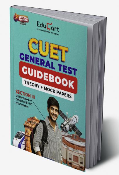 Educart General Test CUET UG Entrance Exam Guidebook 2025 Section III (Theory + Mock Papers)