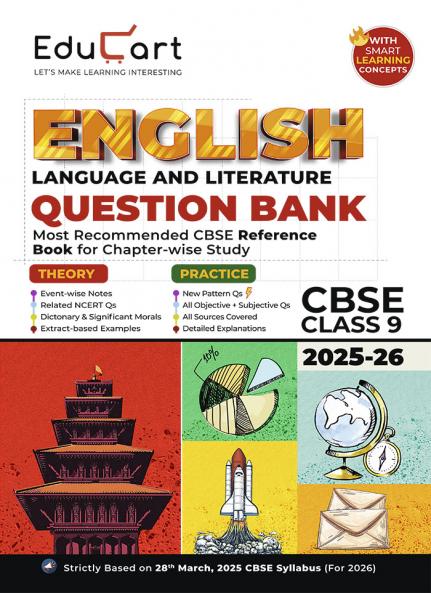 Educart CBSE Question Bank Class 9 English Language and Literature 2025-26 on new Syllabus 2026 (Most Recommended NCERT based Reference Book)