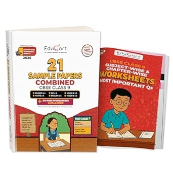 Educart CBSE Class 9 Combined Sample Papers 2025-26 With Chapter-wise Worksheets – Science Mathematics Social Science English Hindi A and Hindi B (for 2026)