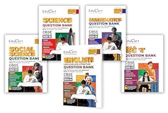 Educart CBSE Question Bank Class 10 Bundle - Science Mathematics Social Science English and Hindi B on New Syllabus 2025-26 (Introducing Unit Test Worksheets for 2026 Boards)