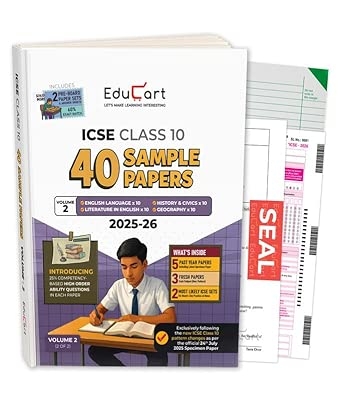 Educart ICSE Sample Paper Class 10 2026 (Volume 2) – History & Civics Geography English Language and Literature in English Books for 2025-26 Board Exam