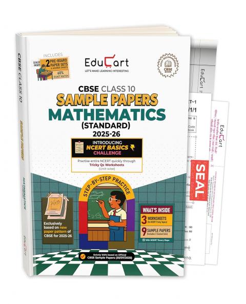 Educart CBSE Sample Paper Class 10 2025-26 Mathematics Standard (Based on latest CBSE Sample Papers Released on 30 July 2025) For 2026 Board Exam