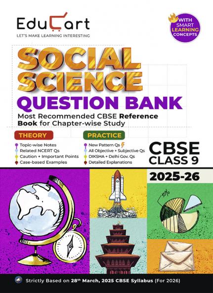 Educart CBSE Question Bank Class 9 Social Science 2025-26 on new Syllabus 2026 (Most Recommended NCERT based Reference Book)