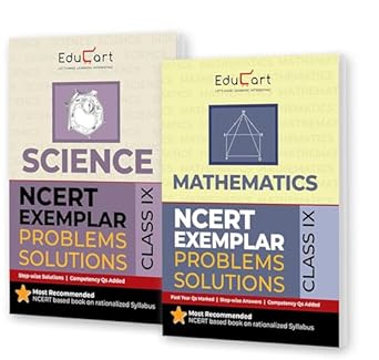 Educart NCERT Exemplars Class 9 Science & Mathematics 2025 Problems Solutions (For 2025-26 Board Exam)