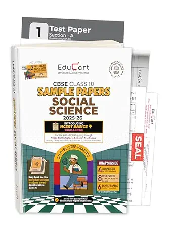 Educart CBSE Sample Paper Class 10 2025-26 Social Science (Based on latest CBSE Sample Papers Released on 30 July 2025) For 2026 Board Exam