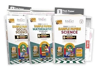 Educart CBSE Sample Paper Class 10 2025-26 - Science Mathematics Standard & Social Science (Introducing exclusive step-by-step new practice concept on 2026 pattern) Set of 3 Books