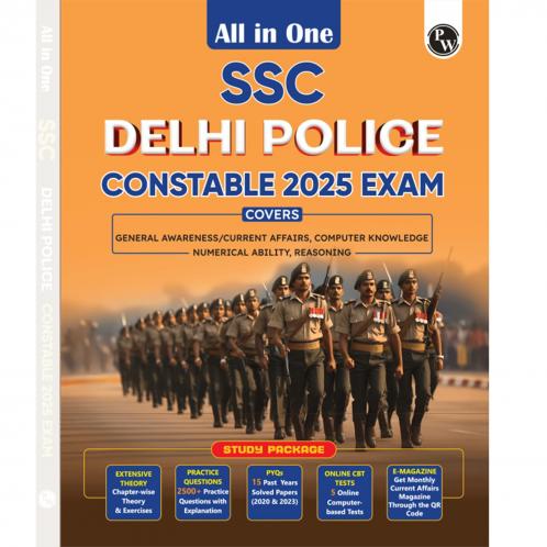 PW All in One SSC Delhi Police Constable 2025 Exam | Chapterwise Theory Short Tricks Exercises15 Past Year Solved Papers(PYQs) 2023&2020 with 5 Online CBT Tests l English Edition