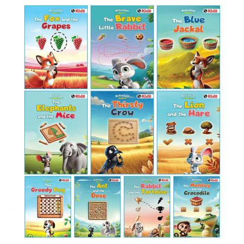 PW Activity Book Set on Moral Stories (Set of 10 Books) | Fun Moral Stories & Early Learning Activities For 3+ Years Old | Educational Activity Books For Kids