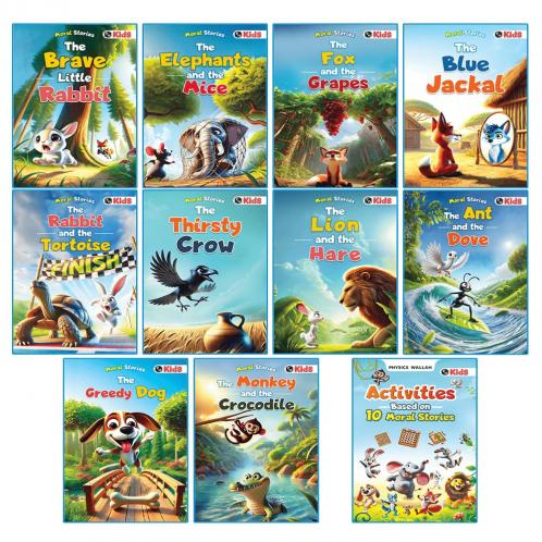PW Moral Story Books and 100+ Activities Based on Moral Stories For Kids (Set of 11 Books) with 3D Animated Images | Educational Story and Activity Books For 3+ Years Old