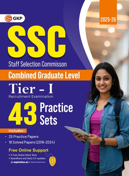 GKP SSC 2026 : CGL Tier I - 43 Practice Sets| Solved Papers 2016-24|
