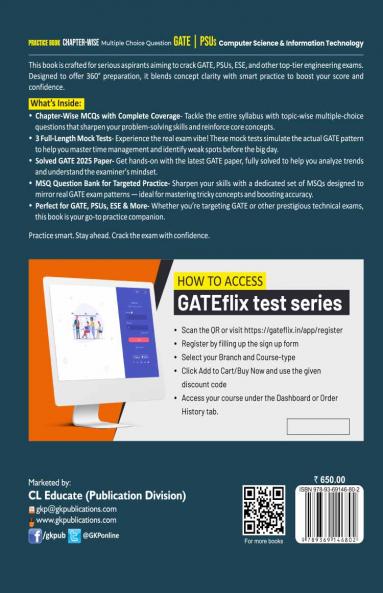 GKP Practice Book 2026 : Computer Science & IT - Chapter-Wise Multiple Choice Questions for GATE PSUs and ESE| GATE Solved Papers 2025