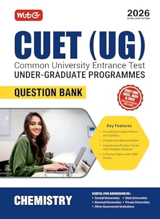 MTG NTA CUET (UG) Question Bank Chemistry For 2026 Exam | Chapter-wise Notes Practice Papers with OMR Sheets | CUET Books As Per Latest Pattern & Syllabus