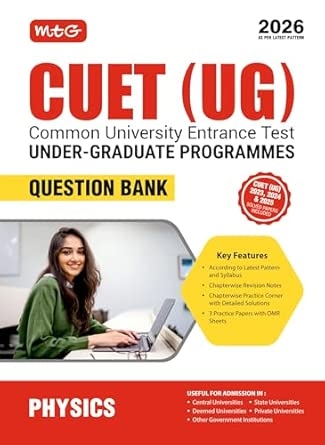 MTG NTA CUET (UG) Question Bank Physics For 2026 Exam | Chapter-wise Notes Practice Papers with OMR Sheets | CUET Books As Per Latest Pattern & Syllabus