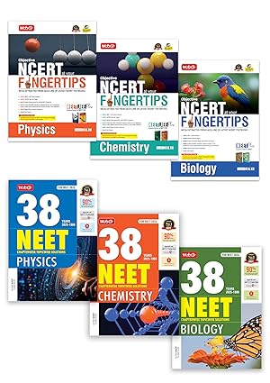 MTG Objective NCERT at your FINGERTIPS & NEET 38 Years PYQ Chapterwise Topicwise Solutions Physics Chemistry & Biology (Set of 6) - NCERT NEET Books For 2025-2026 Exam (Based on NCERT Latest Pattern)