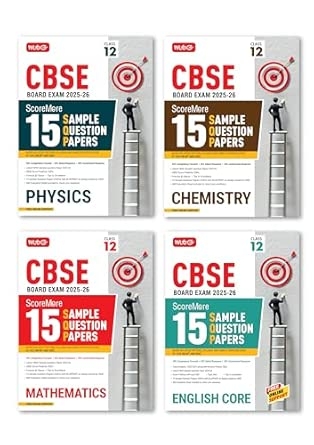 MTG CBSE Class 12 ScoreMore 15 Sample Papers Physics Chemistry Mathematics & English Books For 2025-2026 Board Exam (Set of 4) | Chapter-wise Competency-Based Questions (CBQs) | Based on Latest CBSE Pattern & Syllabus
