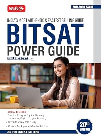 MTG BITSAT Power Guide with Previous Year Solved Papers (PYQs) Physics Chemistry Mathematics English & Logical Reasoning Book | BITSAT Prep-Guide for 2026 Exam | 10 Model Test Papers with Detailed Solutions