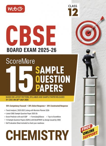 MTG CBSE Class 12 ScoreMore 15 Sample Papers Chemistry Book For 2025-2026 Board Exam | Chapter-wise Competency-Based Questions (CBQs) | Based on Latest CBSE Pattern & Syllabus