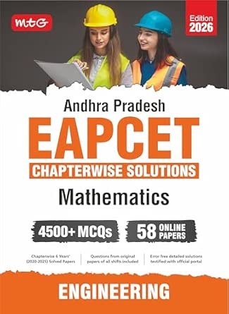 MTG Andhra Pradesh (2025-2020) EAPCET Chapter-wise Previous Year Solved Question Papers Mathematics Book | 4500+ PYQs Question with Detailed Solutions For 2026 Exam