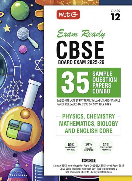 MTG Exam Ready CBSE 35 Sample Question Papers Class 12 Physics Chemistry Mathematics Biology English For 2025-2026 Exam | Based on Latest Pattern Released on 30th July