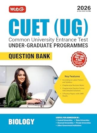 MTG NTA CUET (UG) Question Bank Biology For 2026 Exam | Chapter-wise Notes Practice Papers with OMR Sheets | CUET Books As Per Latest Pattern & Syllabus