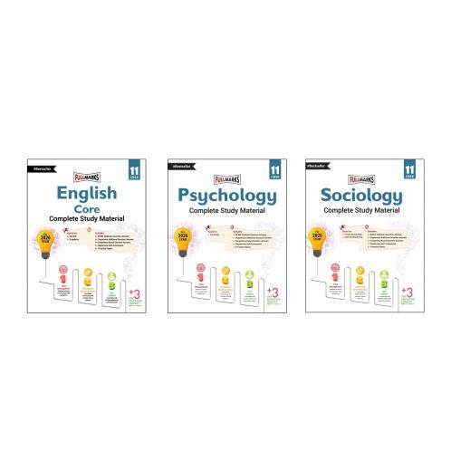 Full Marks Class 11 Combo of 3 Books - English Core + Psychology + Sociology | Complete Study Material