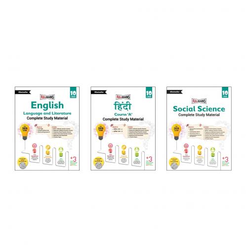 Full Marks Class 10 Combo of 3 Books - English Lang & Lit. + Hindi A + Social Science | Complete Study Material