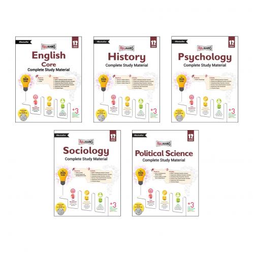 Full Marks Class 12 Combo of 5 Books - English Core + History + Psychology + Sociology + Political Science | Complete Study Material