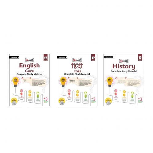 Full Marks Class 12 Combo of 3 Books - English Core + Hindi Core + History | Complete Study Material