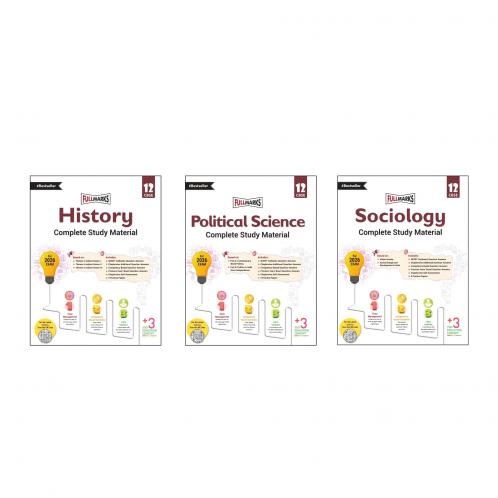 Full Marks Class 12 Combo of 3 Books - History + Political Science + Sociology | Complete Study Material