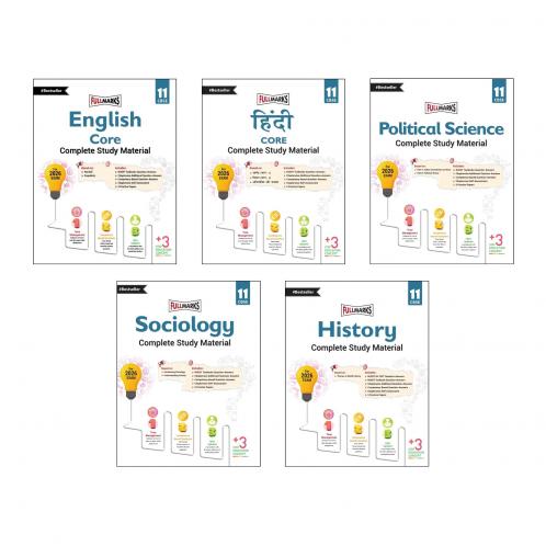 Full Marks Class 11 Combo of 5 Books - English Core + Hindi Core + Political Science + Sociology + History | Complete Study Material