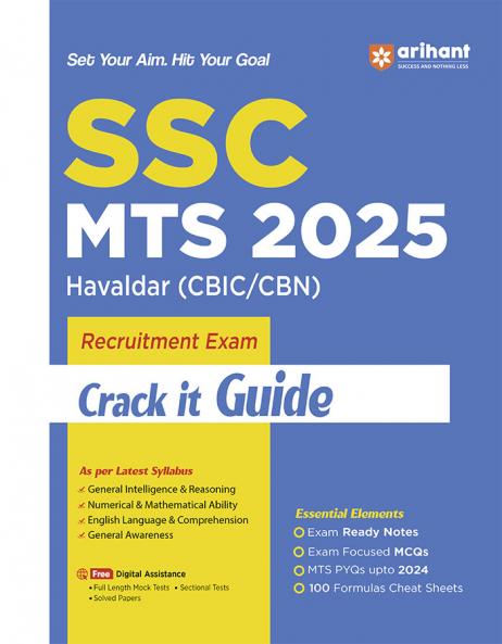 Arihant SSC MTS 2025 Havaldar (CBIC/CBN) Guide | Crack It Recruitment Exam Book | Latest Syllabus | PYQs MCQs & Notes | General Intelligence Maths English GK