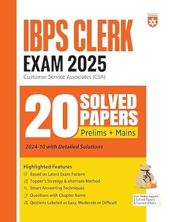 IBPS Clerk Exam 2025 (20 Solved Papers Prelims + Mains )