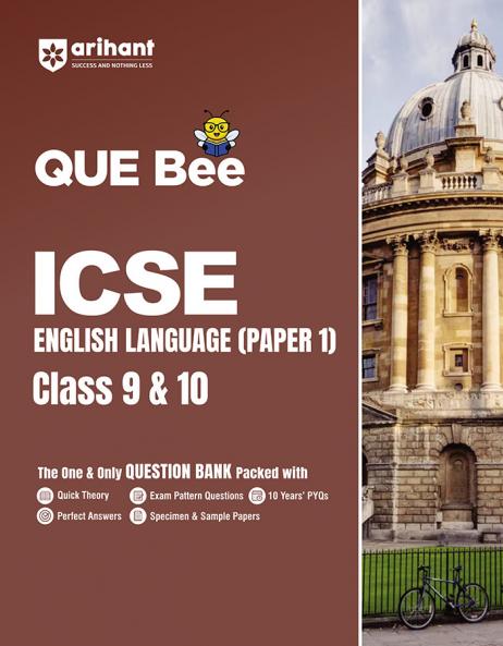 Arihant QUE Bee ICSE English Language (Paper 1) Question Bank For Class 9 & 10