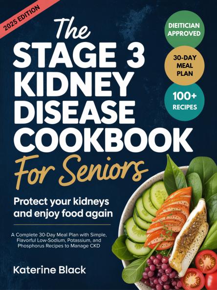 The Stage 3 Kidney Disease Diet Cookbook for Seniors: Protect Your Kidneys and Enjoy Food Again: A Complete 30-Day Meal Plan with Simple Flavorful Low-Sodium Potassium and Phosphorus Recipes to Manage CKD