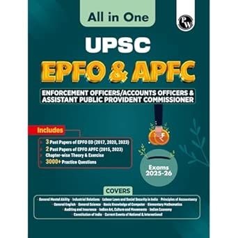 PW All in One UPSC EPFO & APFC For 2025-26 Exams | Enforcement Officers/ Accounts Officers & Assistant Public Provident Commissioner | Chapterwise Theory & Questions with Past Papers