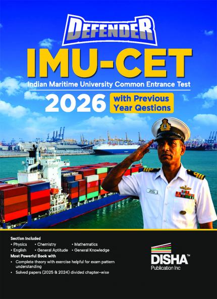 Disha Defender IMU-CET 2026 Entrance Guide with Previous Year Questions | Study Package for Physics Chemistry Mathematics English General Knowledge & General Aptitude