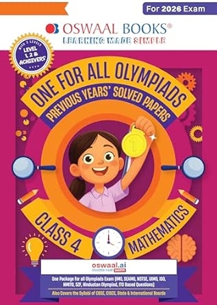 Oswaal One For All Olympiads Class 4 Maths Prep-Guide Book | Chapter-wise Previous Years' Solved Papers | Questions for SOF IMO & Other Olympiad Exams 2026 | With Sample Practice Papers & Oswaal.AI