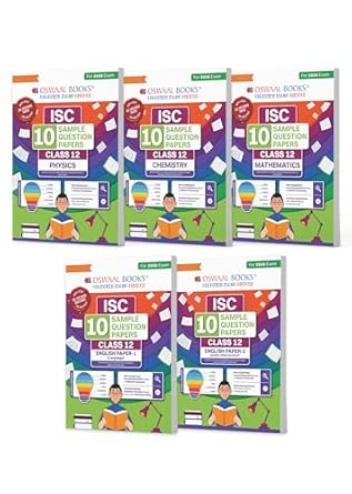 Oswaal ISC 10 Sample Question Papers Class 12 (Set of 5 Books) Physics Chemistry Mathematics English Paper 1 & 2 For 2026 Board Exam (Based On The Latest CISCE/ICSE Specimen Paper)With Competency-Based Questions Mind Maps On-Tips Notes Solved MCQs Revision with Explanations