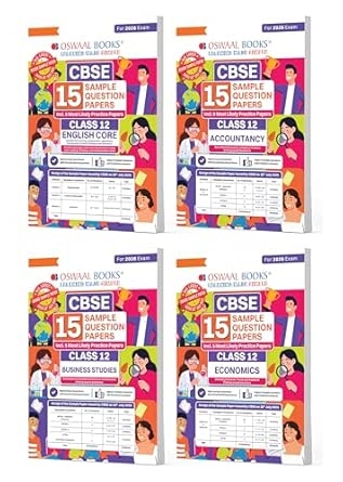 Oswaal CBSE 15 Sample Question Papers Class 12 Accountancy Business Studies Economics & English Core (Set of 4 Books) for 2026 Board Exam (As per CBSE Sample Question Paper issued on 30 July 2025) recommended by 2025 CBSE Toppers with Chapter wise Highly Probable Questions includes 5 Most Likely SQPs & all types of CBQs