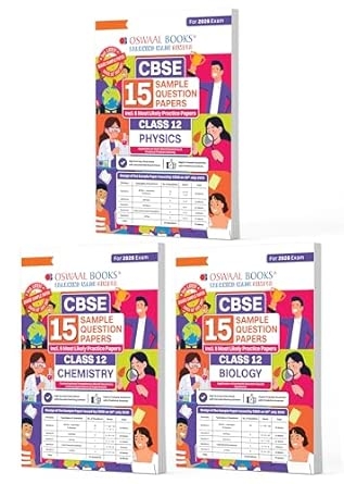Oswaal CBSE Sample Question Papers Class 12 Physics Chemistry & Biology (Set of 3 Books) (For Board Exams 2026)